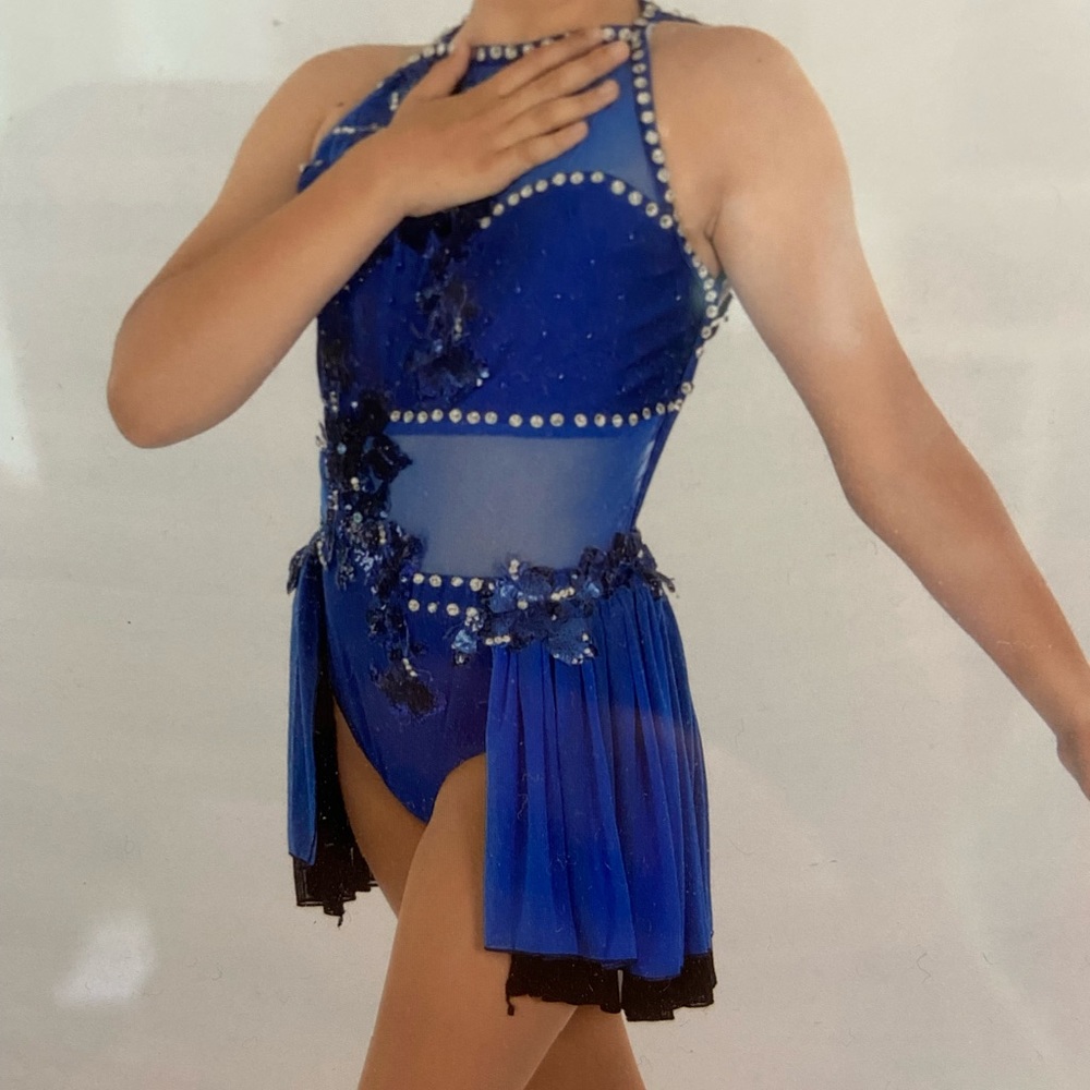 Glamour Dance One-Piece Floral Sequin Costume